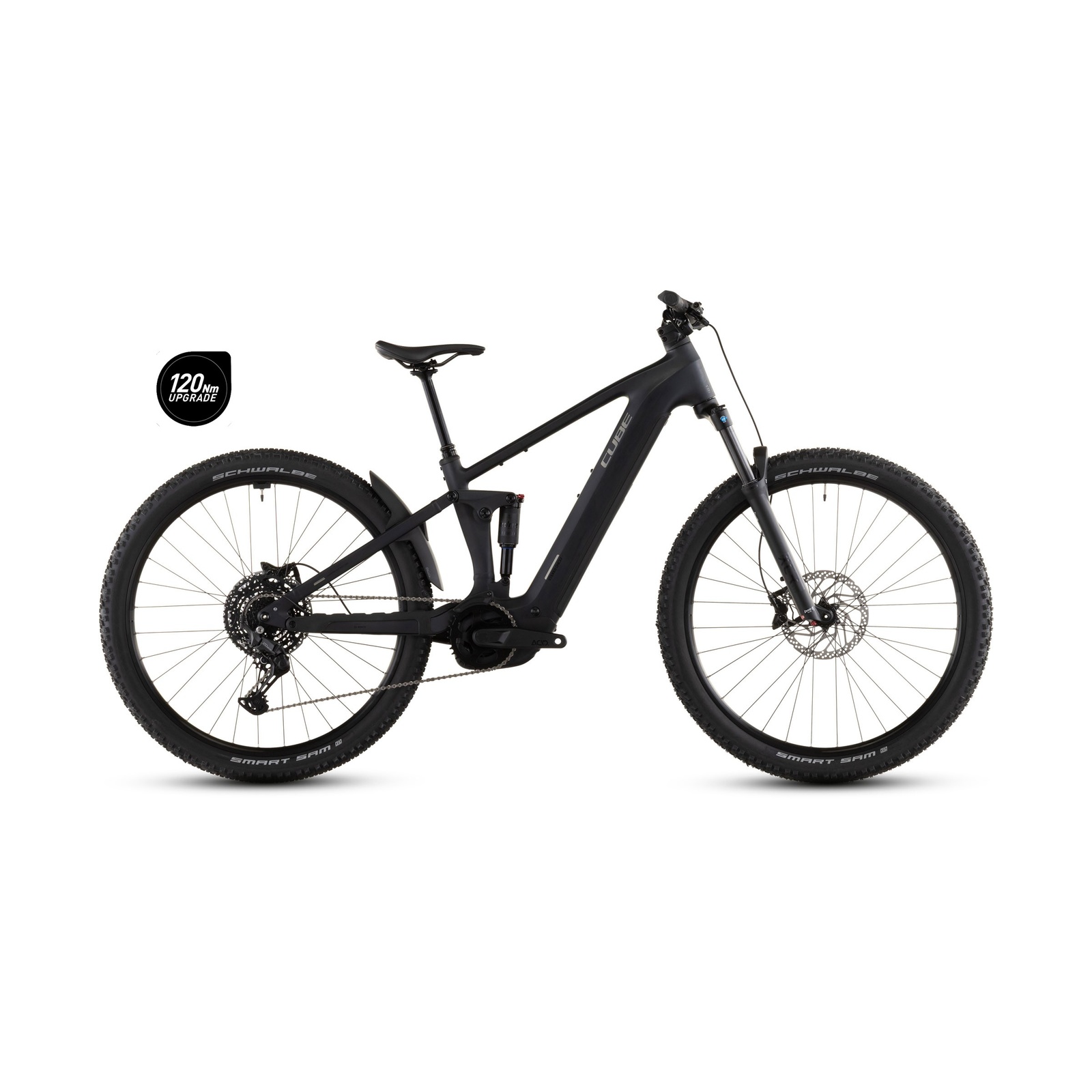 Cube Stereo Hybrid One22 Pro 800 full-suspension electric mountain bike, side profile